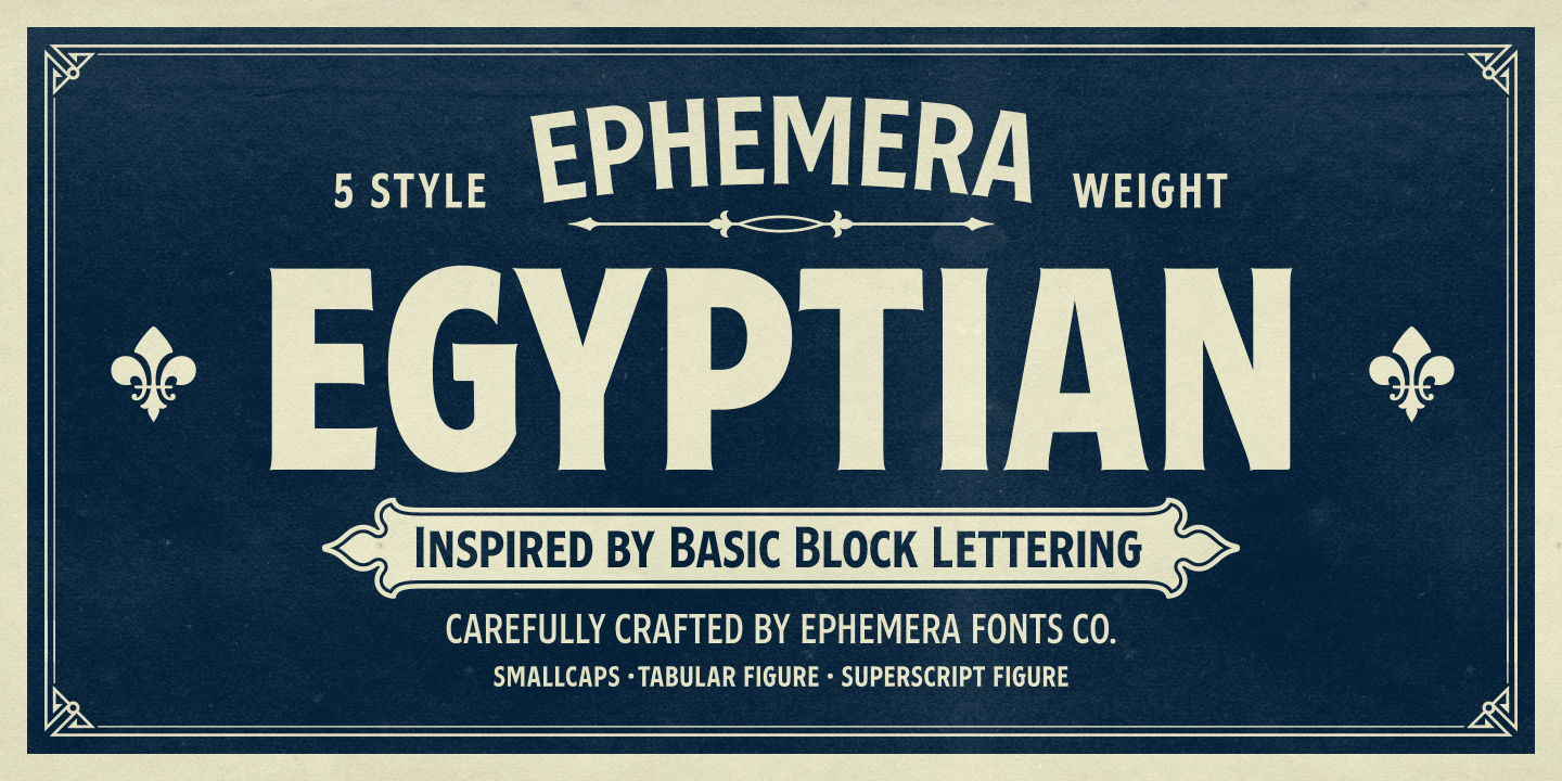 Ejemplo de fuente Ephemera Egyptian Bold